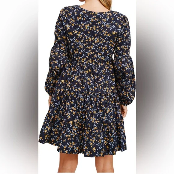 *NWT* En Saison Tiered Long Sleeve Minidress - Picture 3 of 6